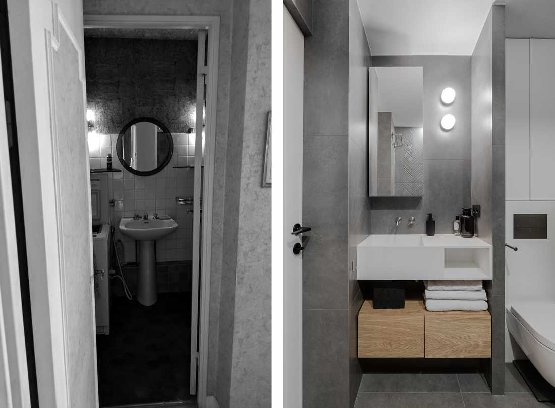 Avant-Après : Rénovation de la salle de bain de l'appartement années 60