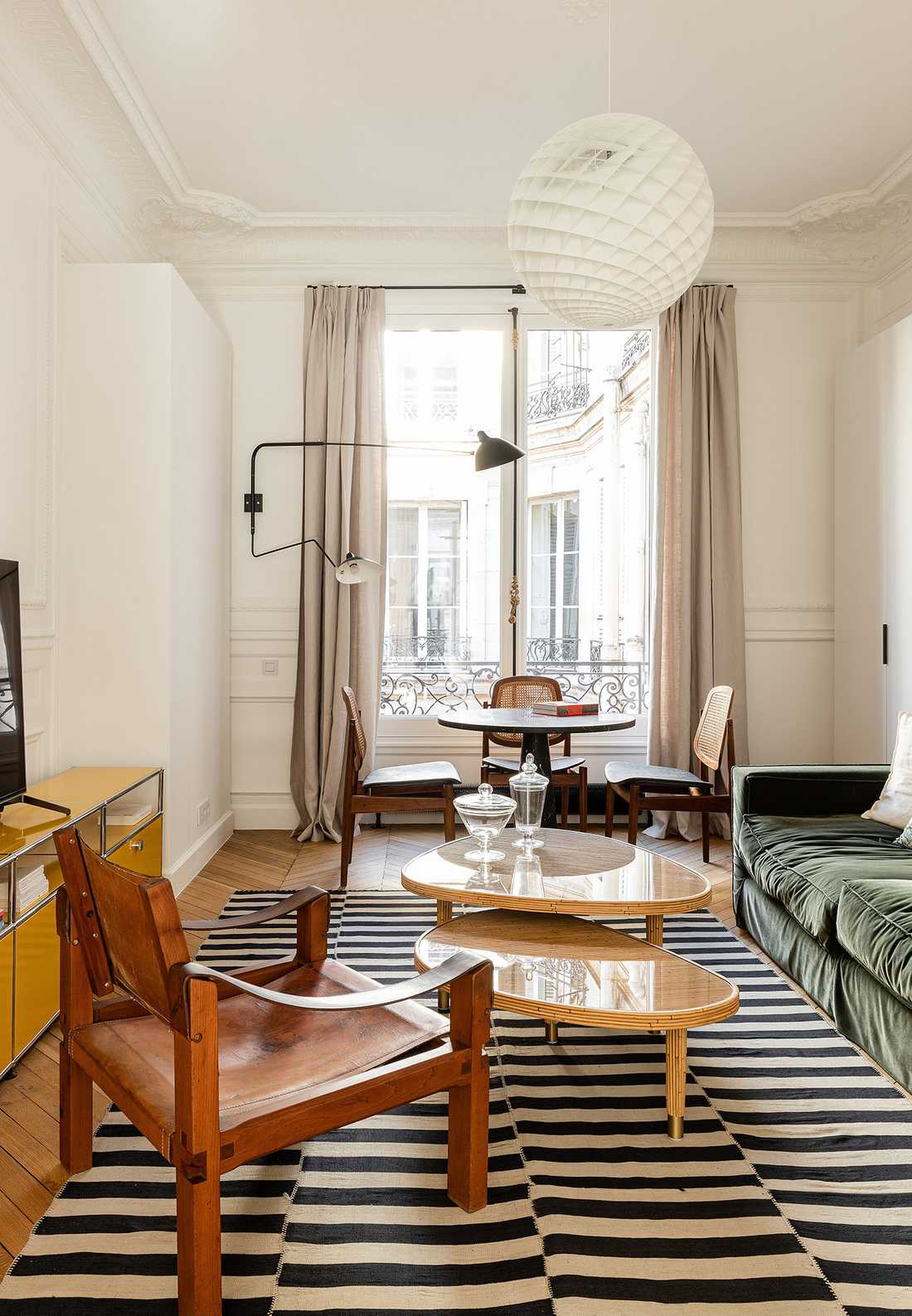 Décoration du salon d'un appartement ancien à Montpellier