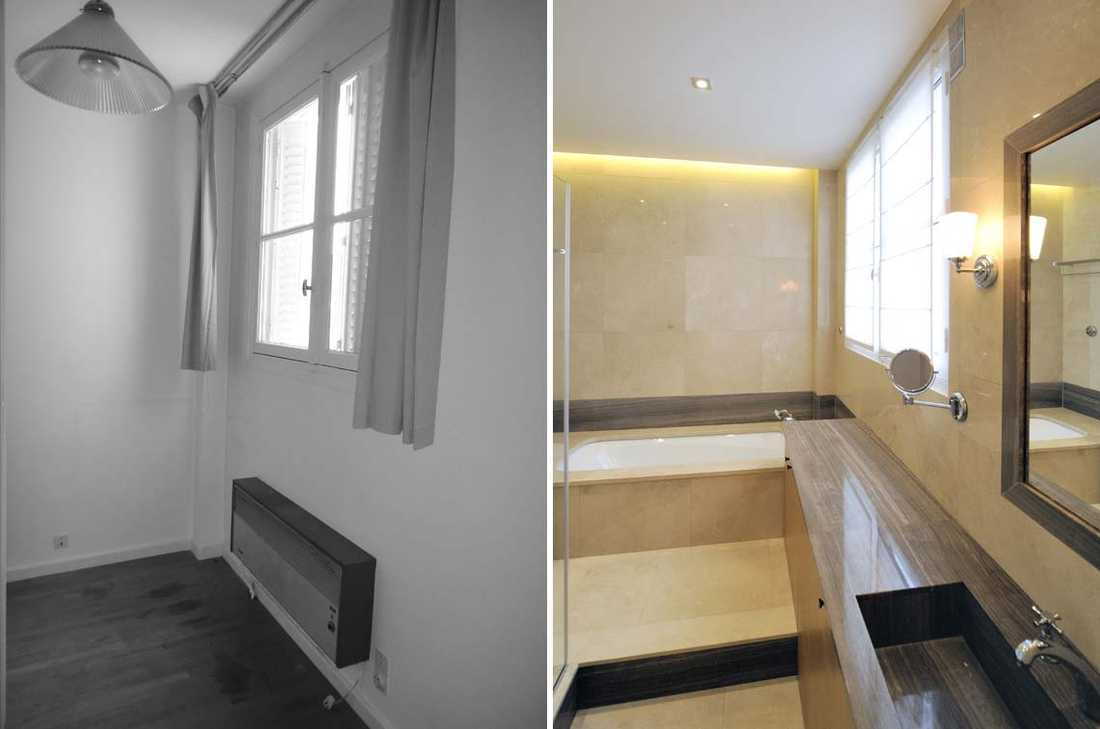 Photo Avant - Après d’architecture d’intérieur dans un appartement de trois pièces à Montpellier