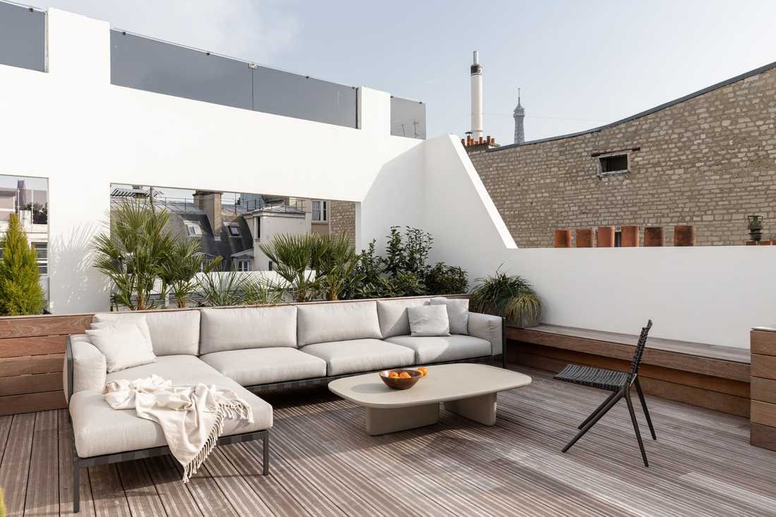 Terrasse - rooftop d'un appartement à Montpellier