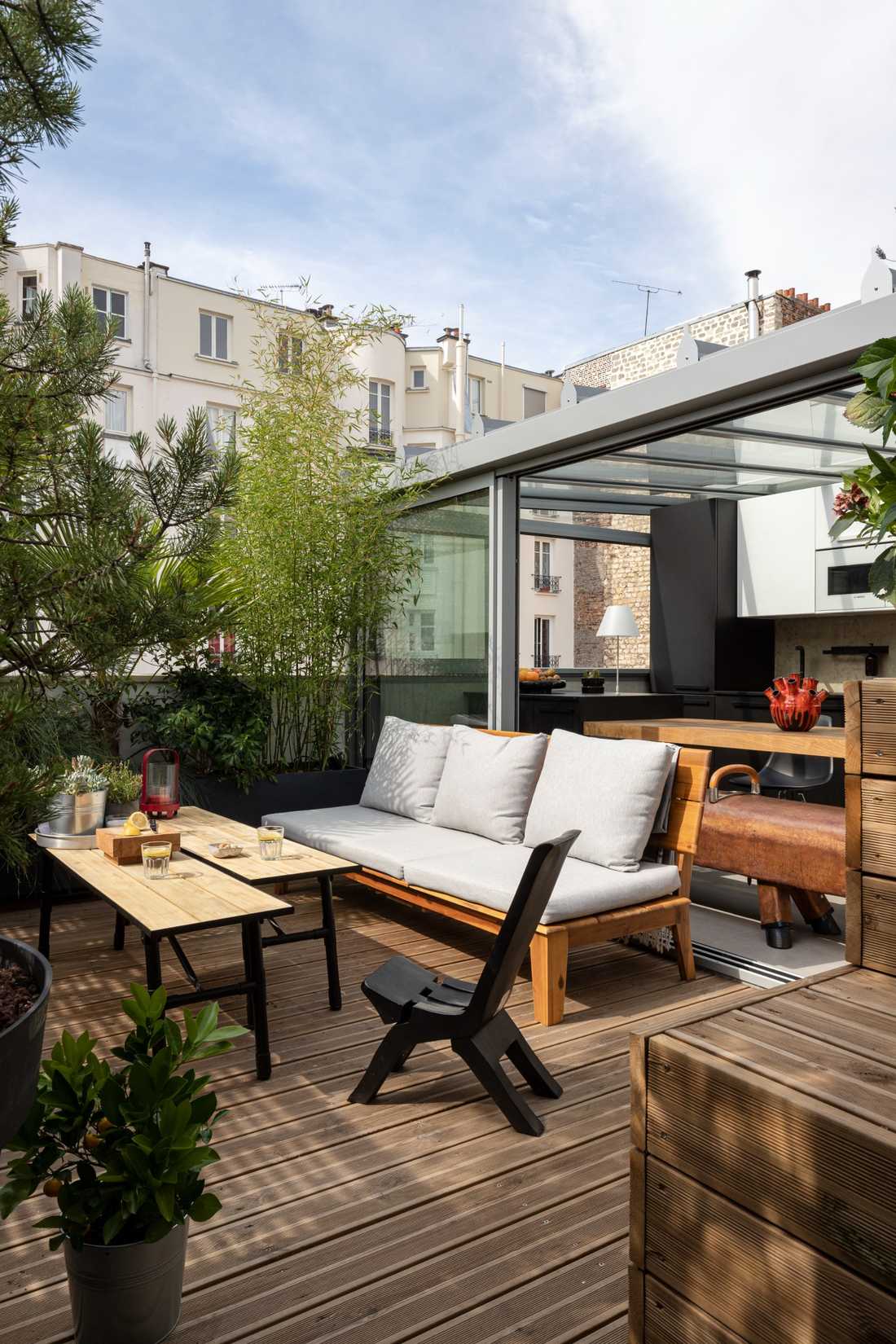 Toit-terrasse amenagé par un architecte d'interieur à Montpellier