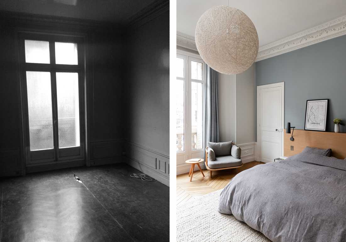 Rénovation d'une chambre parentale par un architecte d'intérieur à Paris