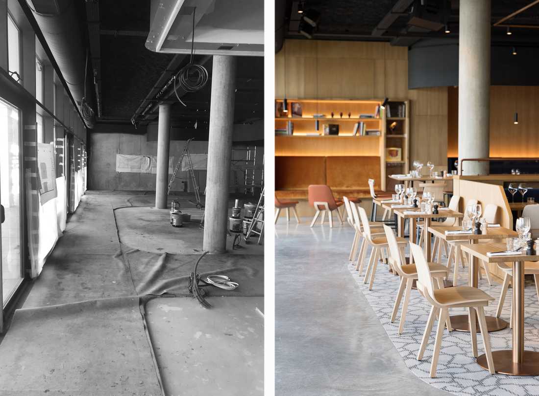 Réovation d'un restaurant par un architecte à Montpellier en photos avant-après
