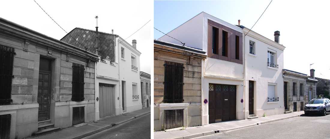 Avant - après : ajout d'une extension à une maison de ville à Montpellier